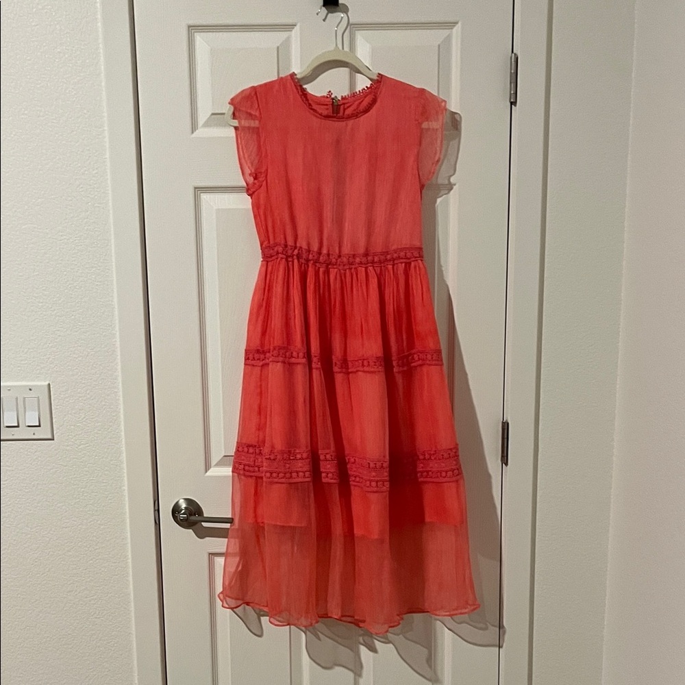 Blue Sky Coral Midi Dress